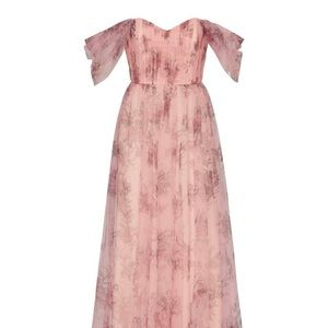 Marchesa Notte Bridesmaids tulle draped gown.